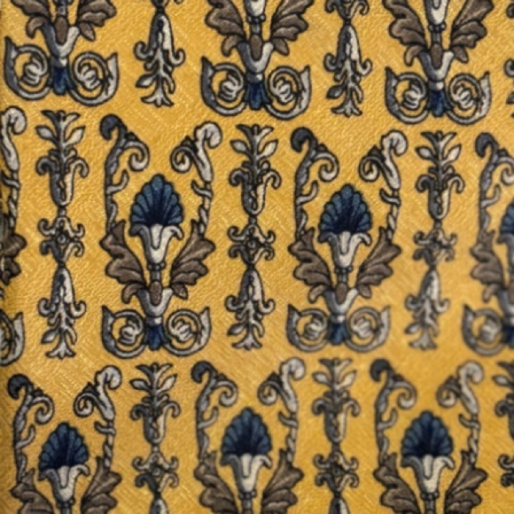Repp Ltd Gold Blue and Beige Silk Necktie - Picture 5 of 7